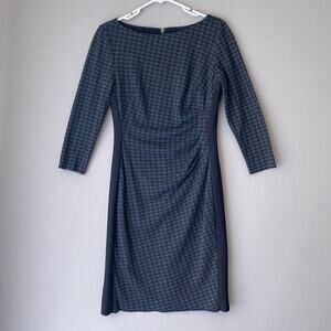 Lauren Ralph Lauren sz 6 wool‎ houndsooth midi sheath dress
